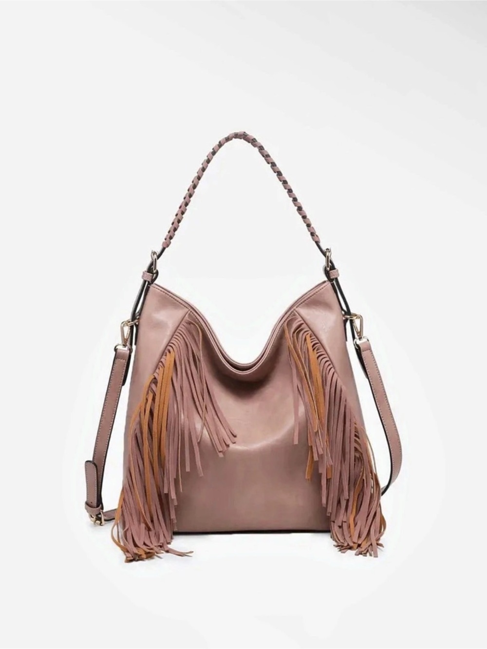 Jen & Co. Sav Fringe Hobo Bag. Brown